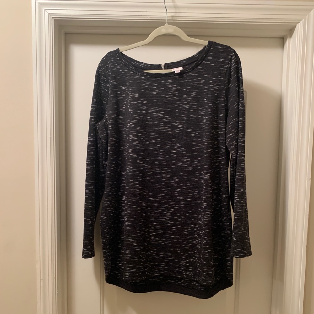 Women’s Merona XL Black and White 1/4 Sleeve Top